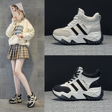 8871-22024年四季百搭復古風軟底休閑鞋厚底女鞋