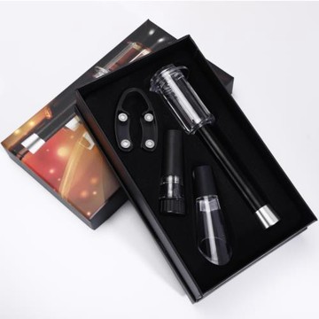 針式氣壓紅酒開瓶器酒塞倒酒器割紙器葡萄酒配件酒具4件彩盒套裝