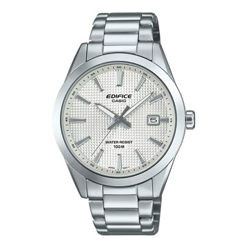 【CASIO 卡西歐】EDIFICE 精緻巴黎釘紋 經典白 時尚俐落 日期顯示窗 EFV-160D-7A_40mm