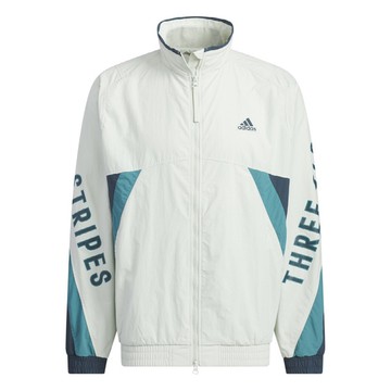 Adidas Word WOV JKT 男女 立領 外套 風衣 運動 訓練 休閒 慢跑 寬鬆 白 藍綠 [IS5148]