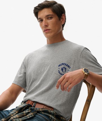 Superdry Men's The Merchant Store - Graphic T-shirt Grey Size: XL