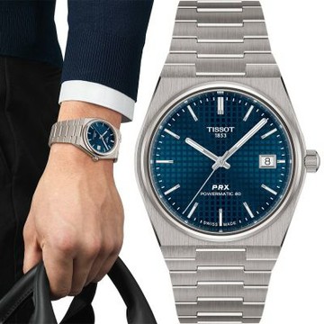 TISSOT 天梭 官方授權 PRX系列 T137.807.44.041.00 70年代復刻鈦金屬機械錶 開學換新季 送禮推薦-38mm T1378074404100