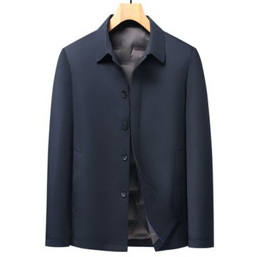 【米蘭精品】現貨+預購 頂級真羽絨外套90%鴨絨羽絨衣秋冬外套上衣大碼休閒男裝-翻領單排扣商務2色74mt128