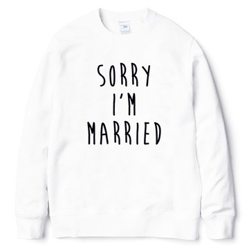 Sorry Married #2 大學T 刷毛 中性版 白色 不好意思我結婚了