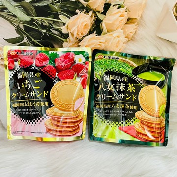 日本 七尾製果 法蘭酥 福岡草莓/香草風味/福岡八女抹茶/宮崎芒果 四種口味可選 法蘭酥夾心餅｜全店$299 全家取貨免運