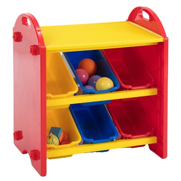 DELSUN 六格積木收納架  繽紛彩虹  1組  53.6 x 33.6 x 59.3cm