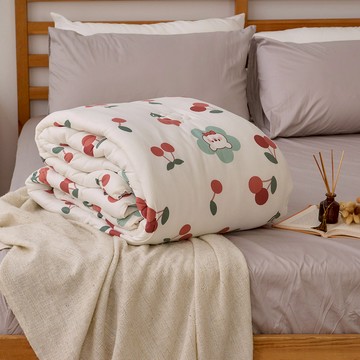 【廠商直送】戀家針織印花冬被6x7-櫻桃雪熊-雙人