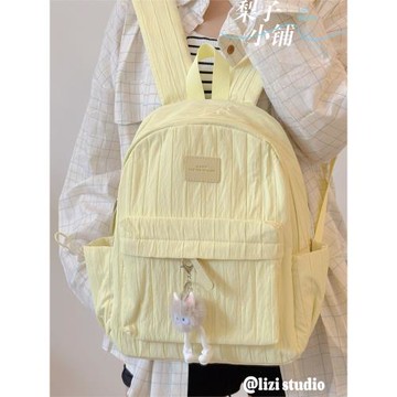 小眾設計簡約雙肩包女大學生初中生少女日系軟妹泡泡棉高顏值書包