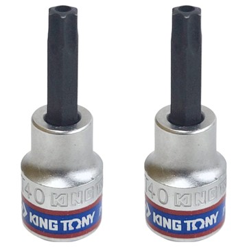 KING TONY 金統立 專業級工具 3/8DR. 六角星型中孔起子頭套筒  2個