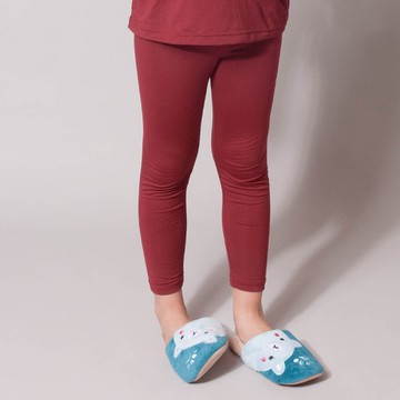 保證100%MIT樂活刷毛九分發熱褲(醇酒紅 童100-140)