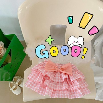 ❤️百搭童裙❤️2025韓係甜美夏季紅格子嬰兒中大童公主洋氣短款半身裙 VIMB
