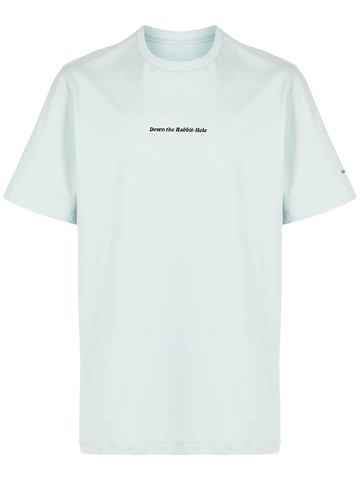 OAMC - slogan-print cotton T-shirt - men - Cotton - L - Blue
