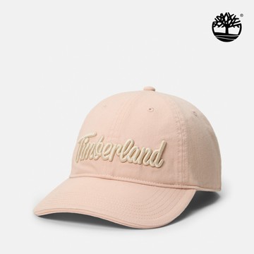 Timberland 男款淺粉色帆布刺繡標誌棒球帽|A66BX662