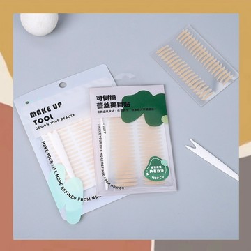 ［so媽］✨台灣現貨📦超自然 側撕 雙眼皮貼 自然橄欖 袋裝120回【送Y型叉】防水 防汗 隱形 定型 美目貼