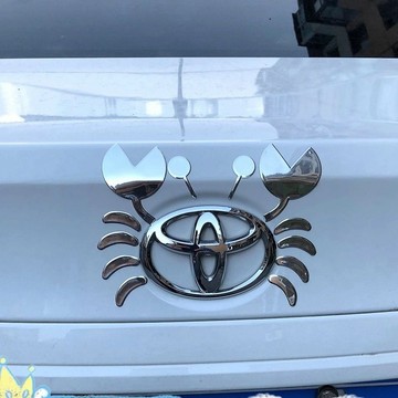 💥臺灣有貨💥免運💥立體可愛貼紙汽車翅膀車標個性改裝車搞笑裝飾劃痕大衆螃蟹3d優質