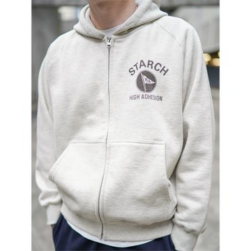 2025新款衛衣男士加絨加厚美式復古拉鏈印花衛衣秋冬寬松上衣外套