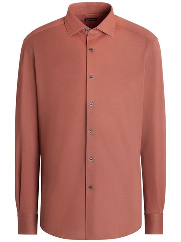 Zegna - long-sleeve cotton shirt - men - Cotton - M - Red