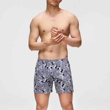 DADADO-濃情蜜意 M-3L印花四角男內褲(銀灰) 天然絲光棉-吸濕排汗-GHQ431GY