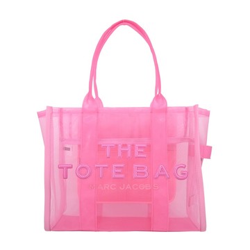 [平輸版] 【MARC JACOBS】The Mesh TOTE 立體LOGO網紗透視托特包(大/糖果粉)真品平輸