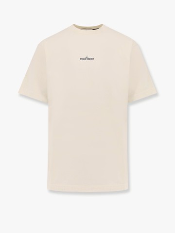 Cotton t-shirt with flocked logo - STONE ISLAND - gender_Man