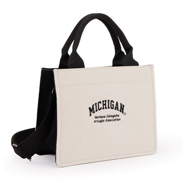 NCAA 側背包 密西根 米黑 帆布包 小方包 手提包 包包 7422170620