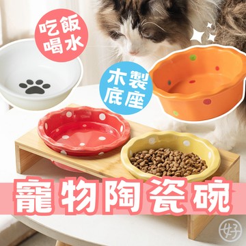 （分離設計❤️）寵物碗 寵物陶瓷碗 陶瓷碗 貓碗 狗碗 貓飼料碗 分離式 寵物餵食器 護頸碗 防漏食碗 飼料碗