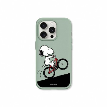 RHINOSHIELD iPhone 13系列SolidSuit(MagSafe 兼容)防摔背蓋手機殼Snoopy史努比-騎腳踏車