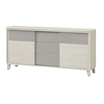 文創集 泰勒曼5.3尺推門三抽低餐櫃-160x41x79cm免組