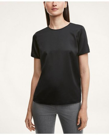 Brooks Brothers Women's Silk T-Shirt | Black | Size 6