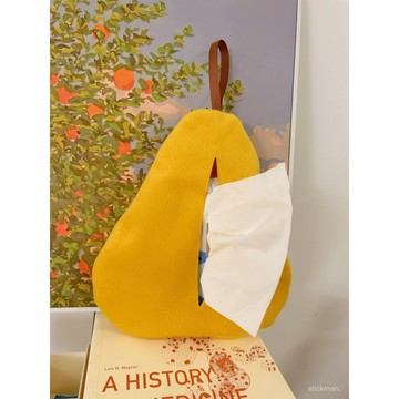 🔥臺灣出貨🔥抽掉鴨梨高顔值壁掛式紙巾盒掛式紙巾袋客廳餐桌抽紙家用紙巾套