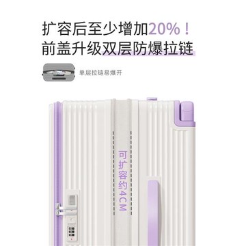 強烈推薦！溜冰輪PC側開寬拉桿行李箱2025新款登機旅行密碼箱24寸