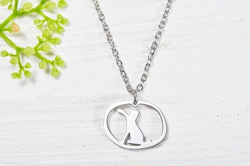 伸小手的貓項鍊 - 貓咪小印章系列-抗敏醫療鋼