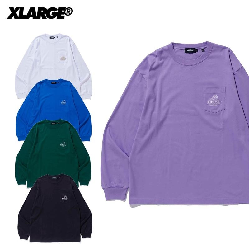 エクストララージ XLARGE EMBROIDERY SLANTED OG L/S POCKET TEE 長袖T