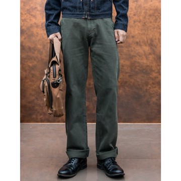 CHINO軍官褲 11.5oz 修身直筒 軍綠色 工裝長褲 休閒褲 美式復古