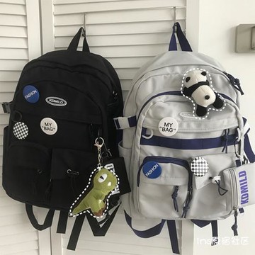 ins工裝日系原宿風初中生書包女ulzzang韓版高中大學生雙肩包男潮