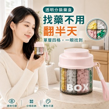 【台灣現貨&現折$300】迷你分裝藥盒 防潮四格隨身收納盒【凡事良選】旅行出國 保健食品維他命藥丸 密封便攜小盒
