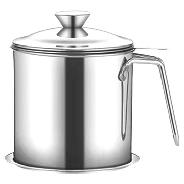 304不鏽鋼濾油杯  加厚  1.3L容量  防塵蓋  防滑底部  12.5cm  1個