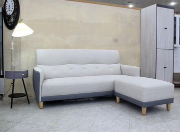 歐風別館亞培獨立筒貓抓皮小l型沙發北歐風~基隆至台中免運費