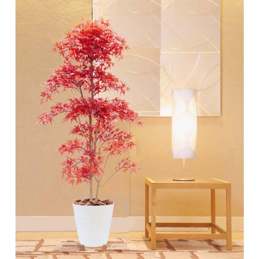 赤もみじ 180cm (造花 インテリア 室内 大型 人工 観葉植物 紅葉