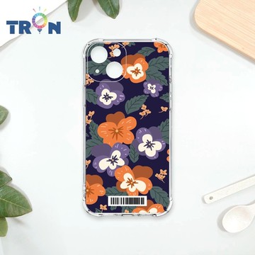 TRON IPhone 14 平塗手繪花朵E款 四角防摔載具殼 軟殼 手機殼
