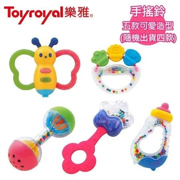 日本《樂雅 Toyroyal》寶寶固齒搖鈴組 【可消毒鍋消毒】(隨機出貨四款)