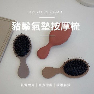 《開發票》 豬鬃氣墊按摩梳 莫蘭迪色 鬃毛梳 順髮梳 頭皮按摩梳 豬鬃毛梳 氣墊梳 護髮梳 蓬鬆梳 護髮梳 美髮梳
