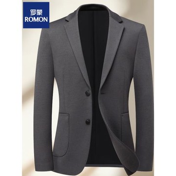 羅蒙男士中青年羊毛西裝新款修身高級感西服上衣商務休閑單西外套