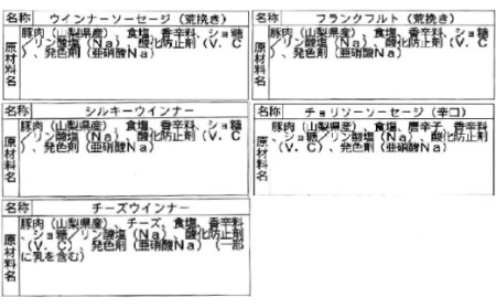 山中湖ハム自家製ソーセージ5種類の詰合せ（3ヵ月連続発送）※離島地域への発送不可※着日指定不可