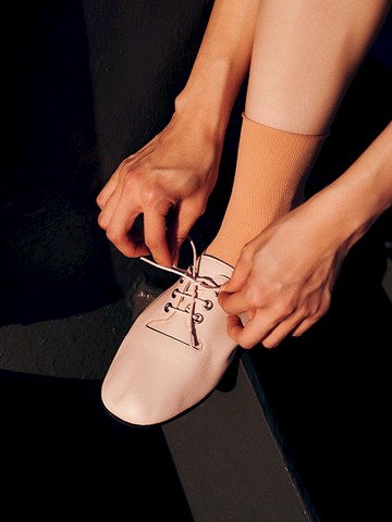 Iris Lace-up Flat Shoes - Pink (HN112-SHPK)