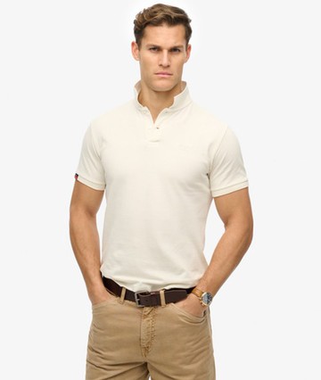 Superdry Men's Vintage Destroy Polo Shirt White Size: Xxl