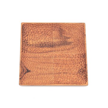 天然柚木方型托盤/餐盤L號-波點│26CM不上漆原木製 露營野餐