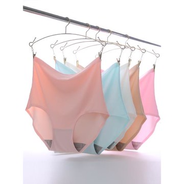 4條一片式無痕女內褲 高腰收腹冰絲包臀塑身冰絲女士三角內褲