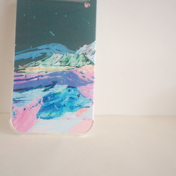 iphone系列 森林綠山稜星星 質感手機殼訂製 軟殼