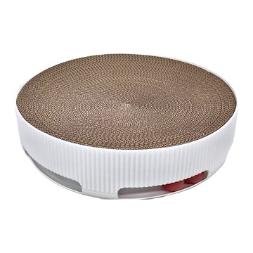 Carno 卡諾 三合一千層玩具 豎紋掏球貓抓板  超大圓抓面  集休憩、磨爪、玩耍為一體  1A01  1個  410 x 410 x 110mm